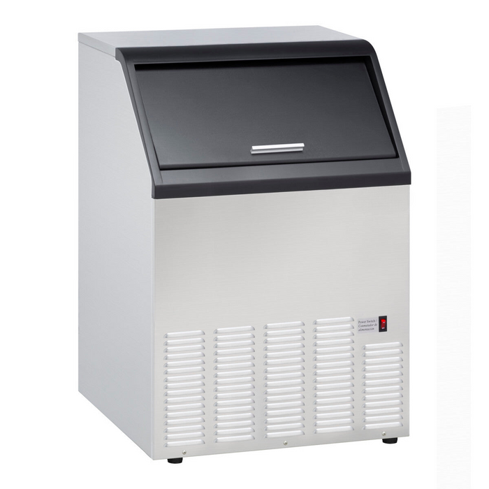 Self-Contained Ice Machine, 110 lbs, 35 lb Built-in Ice Storage, Stainless Steel/Black Trim