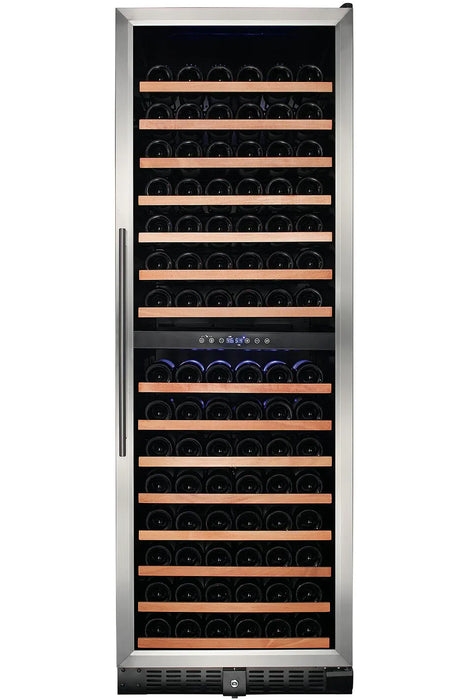 Smith & Hanks 166 Bottle Dual Zone Wine Cooler, Stainless Steel Door Trim