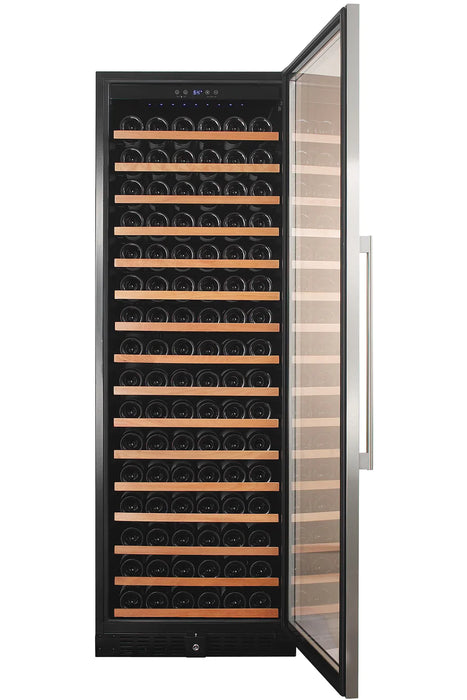 Smith & Hanks 166 Bottle Single Zone Wine Cooler, Stainless Steel Door Trim