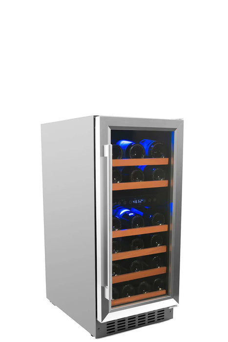 Smith & Hanks 32 Bottle Dual Zone Wine Cooler, Stainless Steel Door Trim