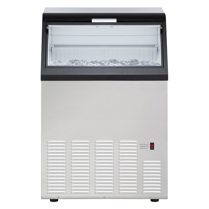 Self-Contained Ice Machine, 110 lbs, 35 lb Built-in Ice Storage, Stainless Steel/Black Trim