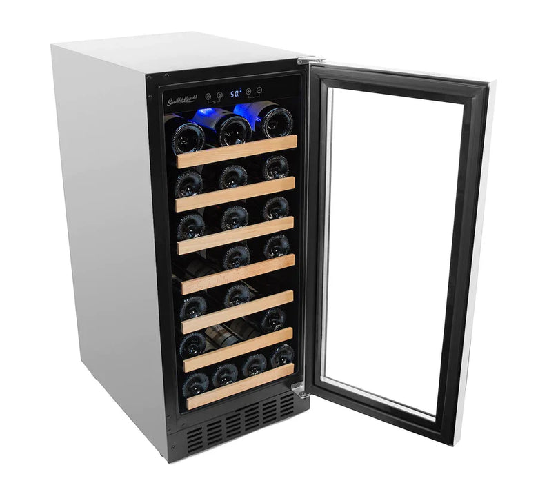 Smith & Hanks 34 Bottle Single Zone Wine Cooler, Stainless Steel Door Trim