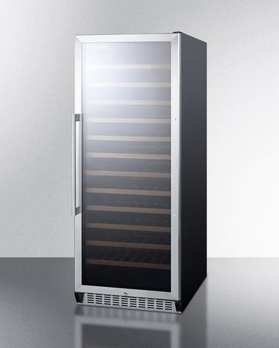 Summit 102 Bottle Single-Zone Wine Cooler w/ Glass Door, Digital Thermostat