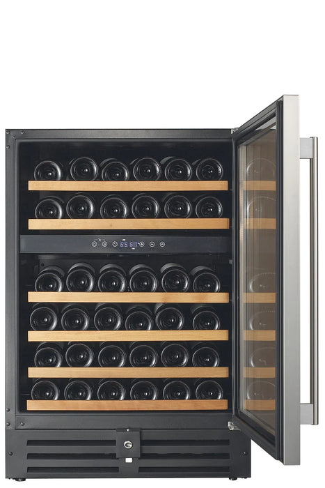 Smith & Hanks 46 Bottle Dual Zone Wine Cooler, Stainless Steel Door Trim