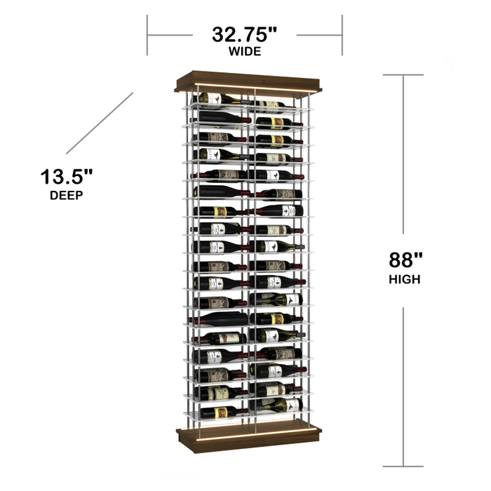 72-Bottle Elevation Wine Rack, Label Forward