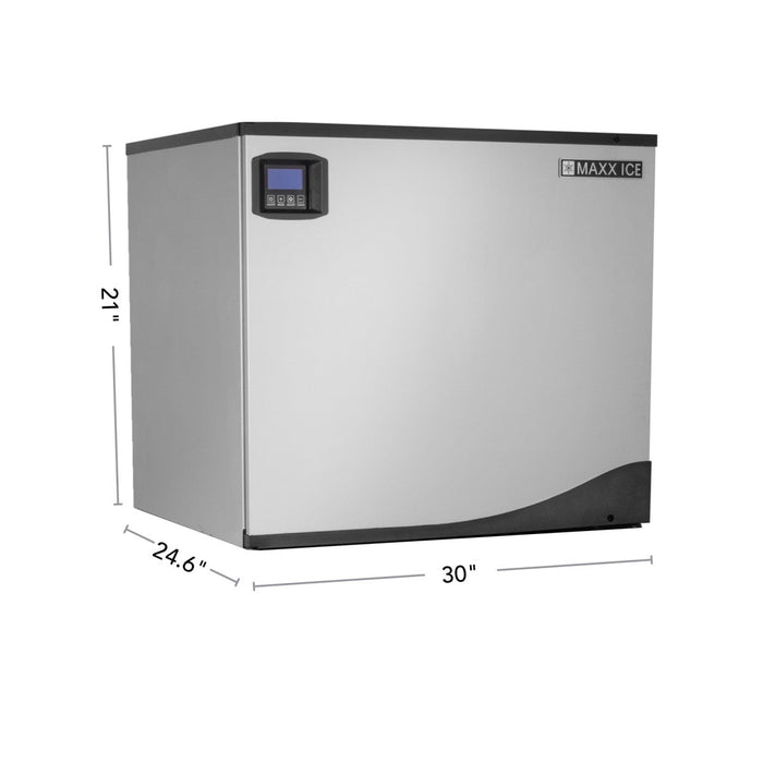 Maxx Ice Intelligent Series Modular Ice Machine, 30"W, 645 lbs, Hald Dice Cubes, in Stainless Steel