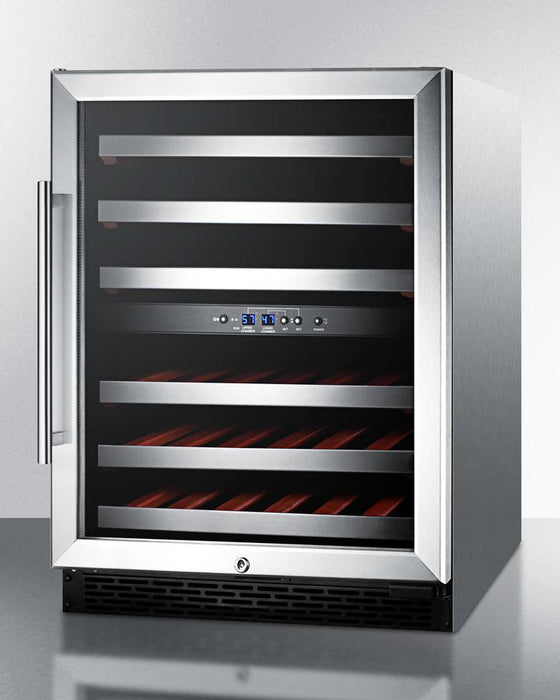 Summit 46 Bottle Dual Zone Built In Wine Cooler SWC530BLBISTCSSADA