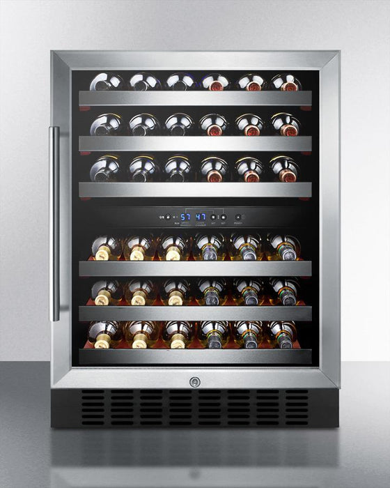 Summit 46 Bottle Dual Zone Built In Wine Cooler SWC530BLBISTCSSADA