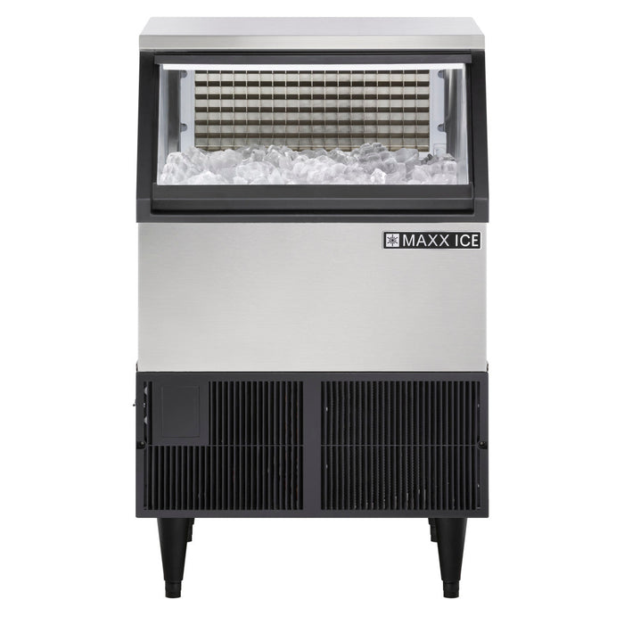 Maxx Ice Self-Contained Ice Machine, 260 lbs, Full Dice Cubes, Storage Bin, Stainless Steel/Black Trim