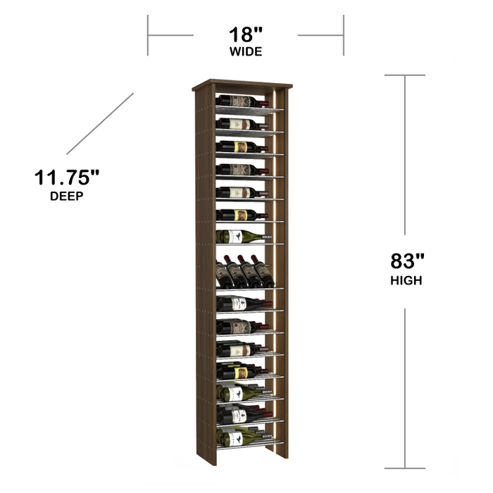 46-Bottle Parallel Wine Rack with Angled Display, One-Column