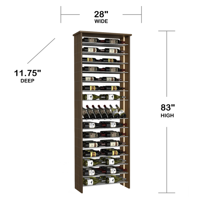 90-Bottle Parallel Wine Rack with Angled Display, Two-Column