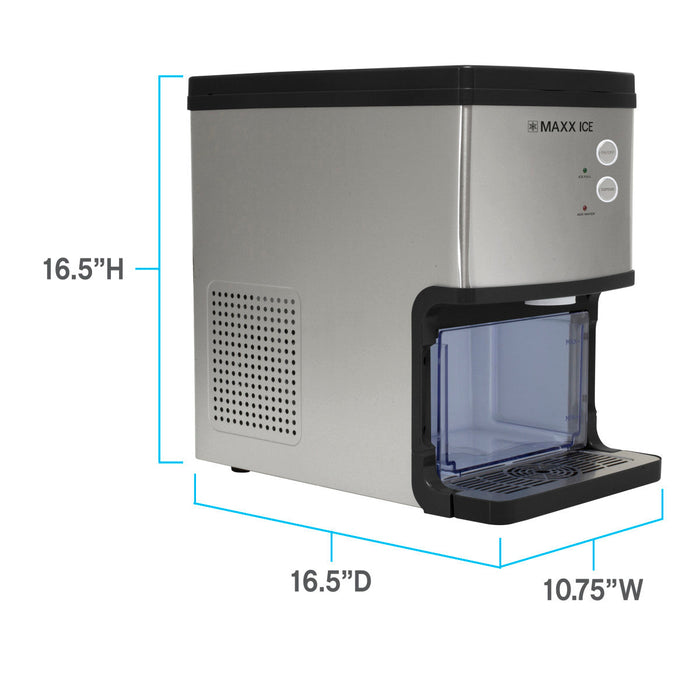 Maxx Ice Countertop Nugget Ice Dispenser, 33 lbs, in Stainless Steel
