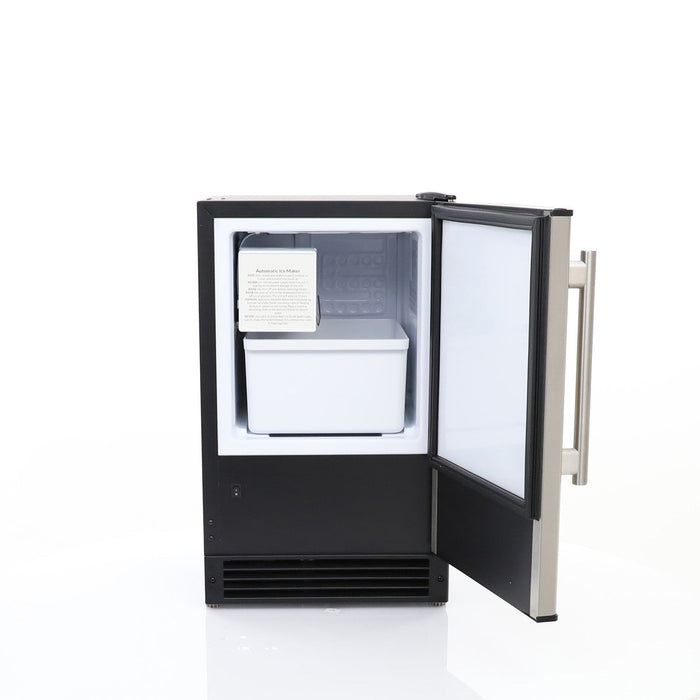 Maxx Ice Countertop or Built-In Ice Maker, 15 lbs, Crescent Cube, Black w/Stainless Steel Door