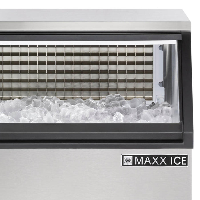 Maxx Ice Self-Contained Ice Machine, 260 lbs, Full Dice Cubes, Storage Bin, Stainless Steel/Black Trim