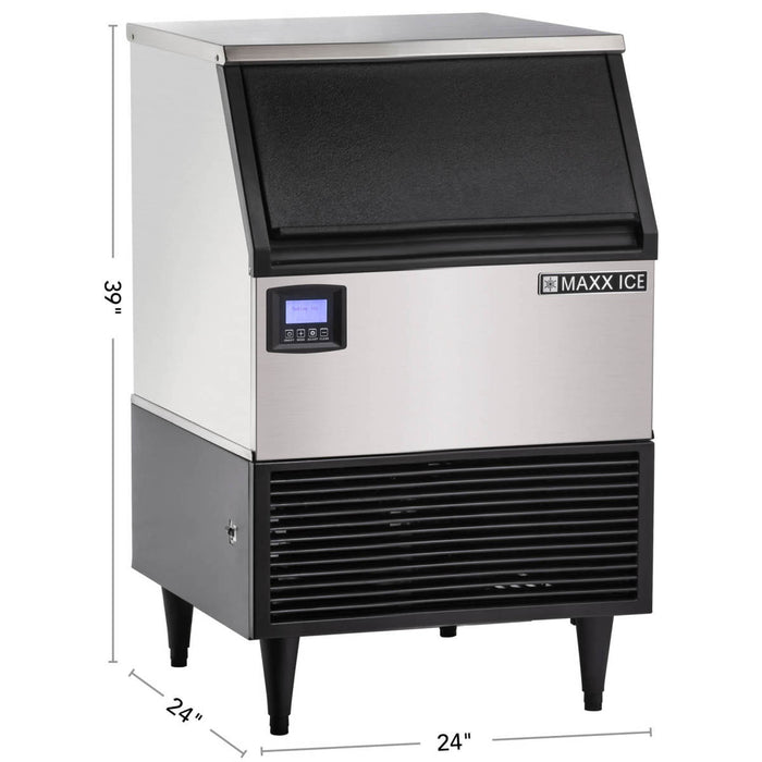 Maxx Ice Intelligent Series Self-Contained Ice Machine, 200 lbs, in Stainless Steel/Black Trim